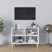Maison Exclusive - Meuble TV avec pieds en bois massif, blanc, 69,5 x 30 x 50 cm