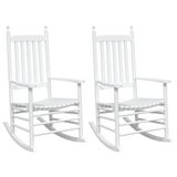 VidaXL Schommelstoelen met gebogen zitting 2 st massief vurenhout wit