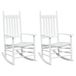 VidaXL Schommelstoelen met gebogen zitting 2 st massief vurenhout wit