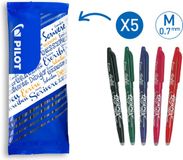 Pilot FriXion Ball Uitwisbare Pen - 0,7mm - 5 stuks - Zwart, Groen, Paars, Roze, Rood
