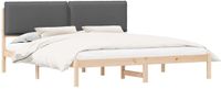 vidaXL Bedframe met Gevoerde Hoofdbord Donkergrijs 200 x 200 cm