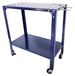 Table de soudage bleue sur roues avec plateau perforé, 91,5 x 88 x 46 cm