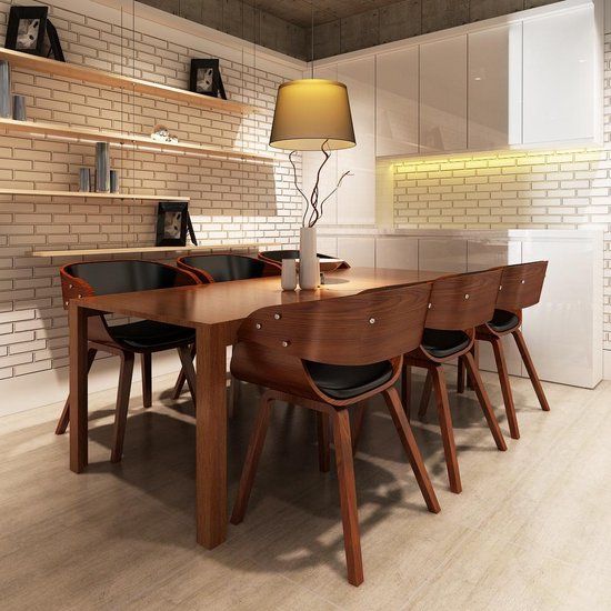 vidaXL Eetkamerstoelen 6 stuks Kunstleer Bruin