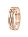 Lucardi Dames Ring roseplated 2rij met light peach - Ring - Cadeau - Staal - Rosékleurig