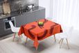 Bonamaison Tafelkleed, Anti-Mold, Sneldrogend, Waterdicht, 100% Polyester Tafellaken, Oranje Bordeaux, 140 x 140 Cm