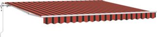 vidaXL Elektrische Zonneluifel 4 x 3,5 m Oranje en bruin gestreept