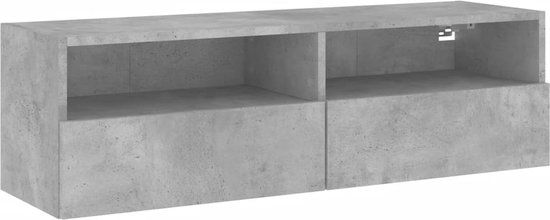 vidaXL Tv-wandmeubel - 100x30x30 cm - Bewerkt Hout - Betongrijs