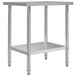 vidaXL Table de cuisine 80x60x85 cm acier inoxydable