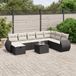 Maison Exclusive - Ensemble de meubles de jardin 9 pièces avec canapé et coussins, noir, en polyrotin
