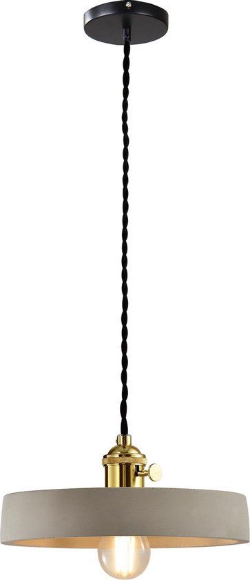 QUVIO Hanglamp landelijk - Beton - Grijs - Ø 21 cm - Met dimfunctie