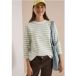 Sweatshirt à manches 3/4, col rond et rayures