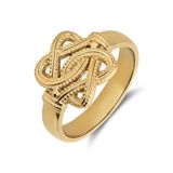 Lucardi Unisex Stalen goldplated ring met surinaamse mattenklopper - Ring - Staal - Goudkleurig - 19 / 60 mm