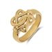 Lucardi Unisex Stalen goldplated ring met surinaamse mattenklopper - Ring - Staal - Goudkleurig - 19 / 60 mm