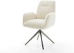 DELIFE Chaise de salle à manger Zoa-Flex cadre croisé large graphite teddy beige pivotant à 360° fonction bascule noyau à ressorts ensachés