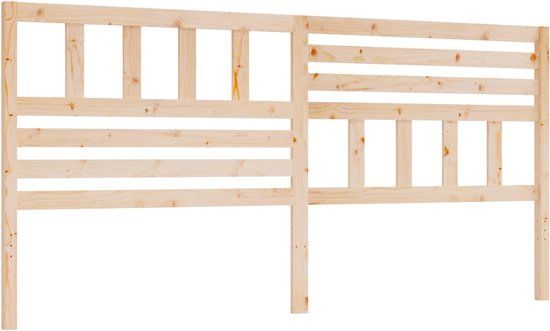 vidaXL Hoofdbord - 206x4x100 cm - Massief Grenenhout - Naturel