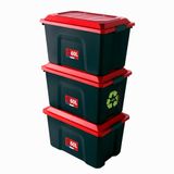 SUNDIS Locker, opbergbox met clip-on deksel, 60L, stapelbaar, set van 3