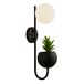 Searchlight Lunar - applique murale - 5 x 46 cm - noir et opale
