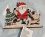 Merkloos Décoration de Noël en bois - Sapin de Noël avec Père Noël et renne