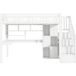Lit Mezzanine 90 X 200 Cm Blanc Avec LED, Escalier De Rangement, Étagères Et Bureau, Sans Matelas