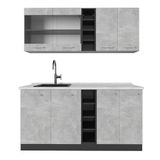 Vicco R-Line Keuken, beton/antraciet, 160 cm