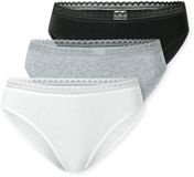 Schiesser 3PACK Rio Slip - Modern Multipacks Dames Onderbroek - zwart, wit, grijs