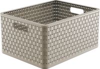 Rotho Country - Opbergmand - Opberger - Karcontainer / 28L Cappuccino - Rotan stijl