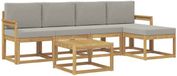 vidaXL - Buiten - bank - set - 6 - st - Wit - en - Lichtgrijs - Polyester