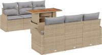 vidaXL Banc de jardin - Ensemble - 7 pièces - Beige - Polywood
