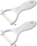 Fackelmann Set van 2 groentescharen keramisch mes willekeurige kleur 13 cm