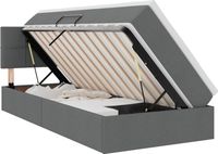 vidaXL Opslag bed met matras Donkergrijs 90 x 190 cm fluweel