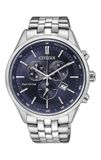 Citizen AT2141-52L Herenhorloge Eco-Drive Chronograaf Staal Zilver Blauw 41mm