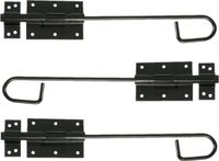 Amig Verticaal schuifslot/plaatgrendel - 3x - staal - 35 x 6cm - zwart - schutting - poort