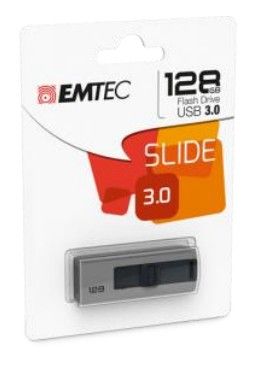 Emtec B250 Slide USB-stick - 128GB - Grijs