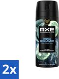 Axe Déodorant Bodyspray Aqua Bergamot 150 ml - 2 pièces