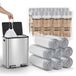 YEAUPE PRO Vuilniszakken met trekkoord, 30 l, 120 stuks, extra robuust, maat L 53 x 74 cm, wit, voorgesneden en lekvrij, voor keuken, badkamer, kantoor en thuis