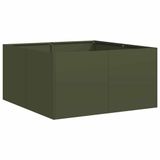vidaXL Plantenbak 80x80x40 cm koudgewalst staal olijfgroen