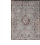 Louis De Poortere Tapis lavable intérieur & extérieur - 170 x 240 cm - Medallion Grey Ebony - Tapis à poils courts - PET recyclé - Fabriqué en Belgique - Circulaire