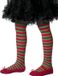 Smiffys Collants pour enfants - rayé rouge/vert - elfe de Noël - 8 à 12 ans - taille unique - filles