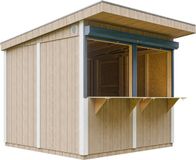 Timbela M950-TERRA BROWN - LP SmartSide Marktkraam met toonbank - 5,9 m² - 305x248xH240 cm - Tuinbar, buitenkiosk met verf