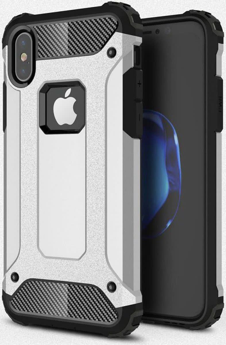 GSMpunt.nl Apple iPhone X Schokbestendig Hybride Hoesje Zilver