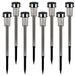LED lampe solaire set de 8 acier inoxydable 37cm