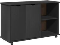 vidaXL Rollende kast Grijs 100 x 39 x 65,5 cm Massief vurenhout