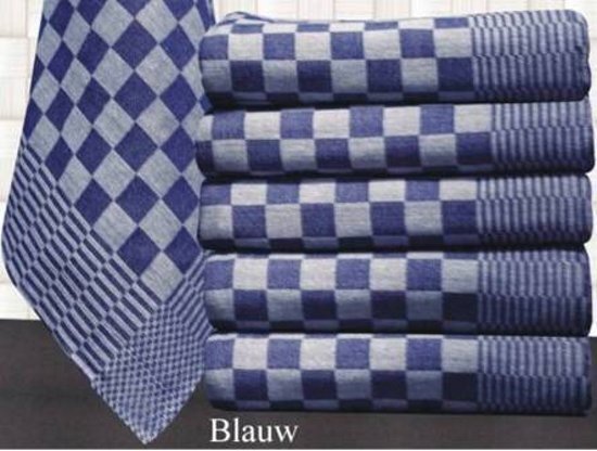 Treb Horecalinnen Theedoek (4 stuks), katoen, 70*70cm, blauwe blok; de doek die je overal voor kan gebruiken
