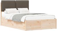 vidaXL Bedframe met Gevoerde Hoofdbord Taupe 120 x 190 cm