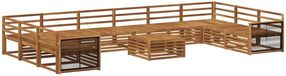 vidaXL - Salon d'angle - 4 places assises - Acacia massif - Naturel
