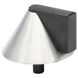 WAGNER Vloer deurstopper CONE - diameter Ø 39 x 25 mm, zamak gegoten rvs-look, zachte aanslag uit thermoplastisch rubber, zwart, voor schroeven inclusief bevestigingsmateriaal - 15504911