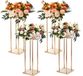 Vevor Set van 4 Vierkante Bloemenkrukjes 20 X 20 X 80 cm Bloemenstandaard Ijzeren Bijzettafel Moderne Bloemenzuil Metaal Laminaat Plantenkruk Plantenstandaard Metalen Standaard voor De Decoratie van Bars Hotels Cafés