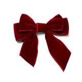 Vondels Fluwelen strik met clip - bordeaux 20cm (set van 2)