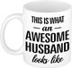 Bellatio Decorations This is what an awesome husband looks like cadeau mok / beker - 300 ml - verjaardag / Vaderdag - kado mok / beker