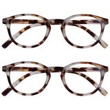 Opulize Zen 2 Stuks Leesbril Licht Bruine Schildpad Klein Mannen Vrouwen RR24-1T +3,50